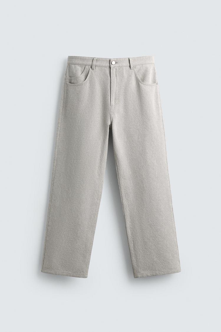 ZARA STRAIGHT-LEG JACQUARD TROUSERS