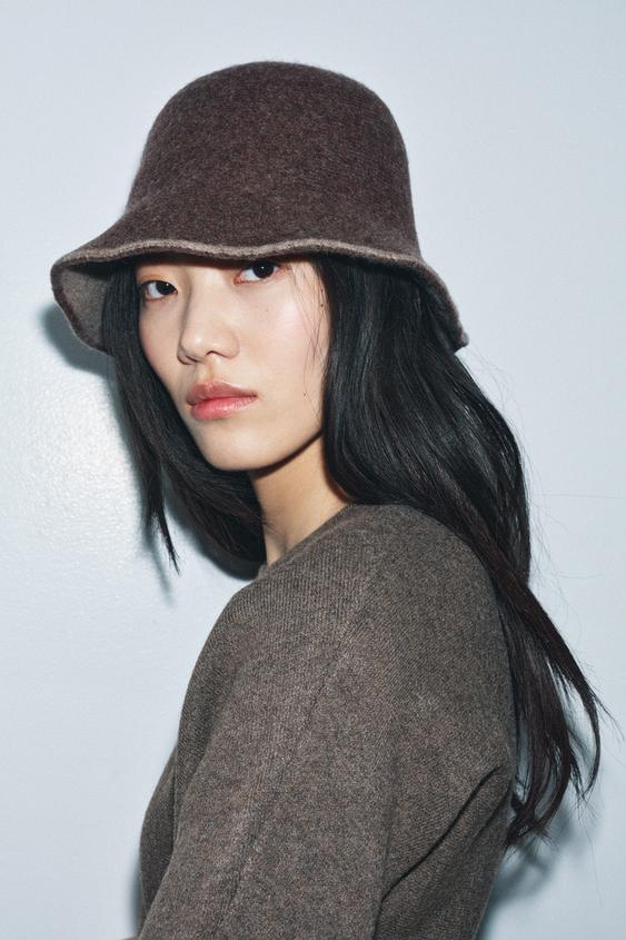 CONTRAST WOOL BLEND HAT