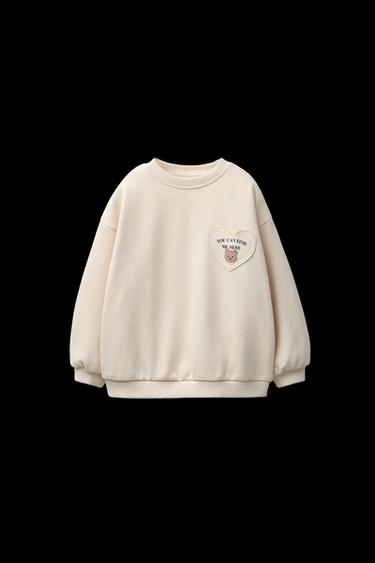 HEART POCKET SWEATSHIRT - Vanilla by Zara