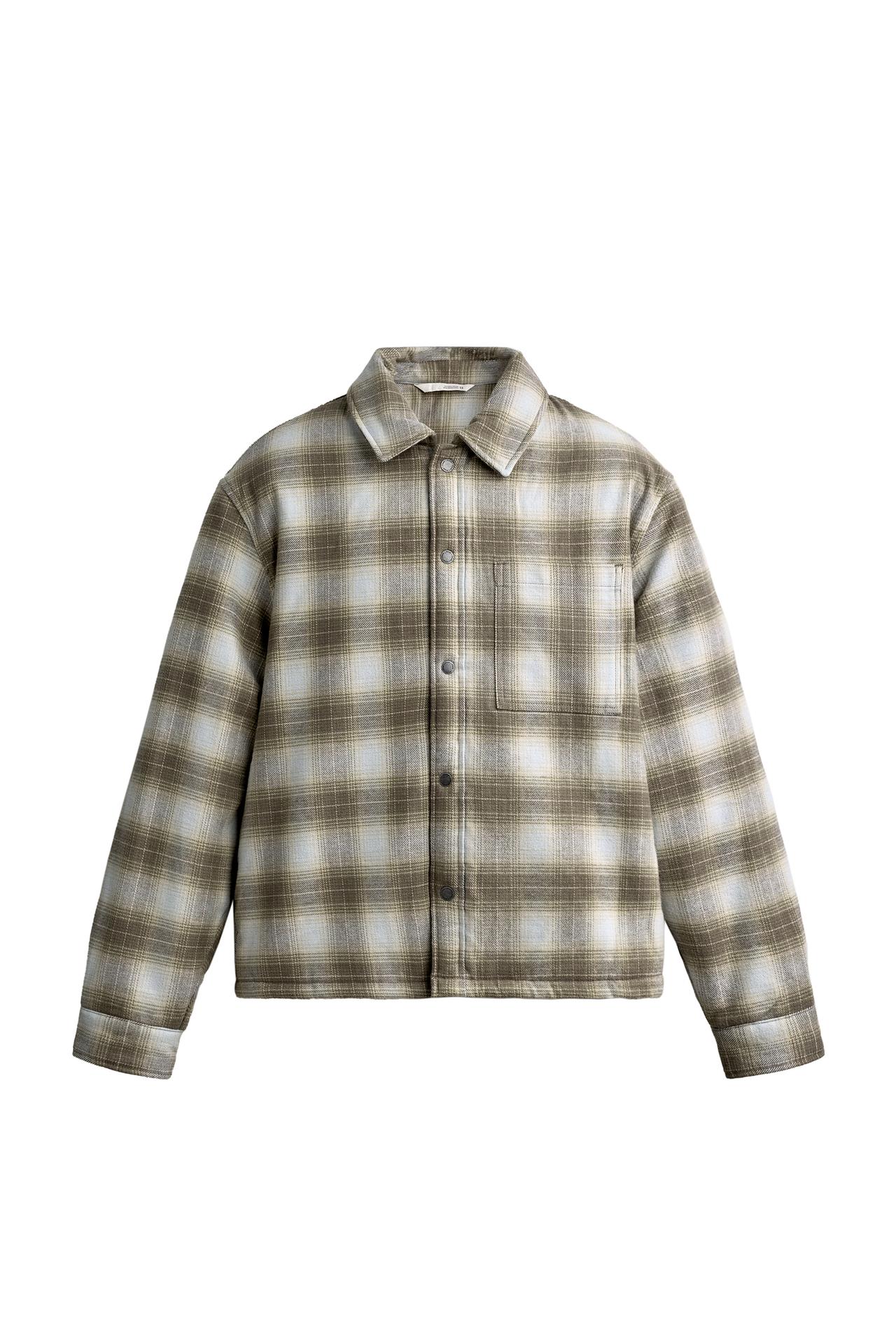 CHECK OVERSHIRT WITH FAUX SHEARLING
