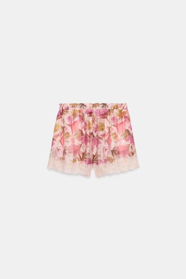 FLORAL LACE PRINT SHORTS - Printed by Zara - Image 6