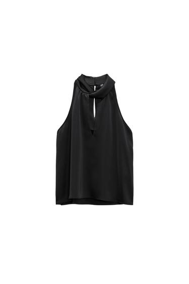 SATIN HALTER TOP