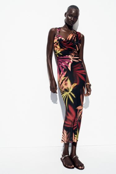 MIDI SOINEKO ESTANPATU APLIKEAREKIN - Multicolor, Zara-rena