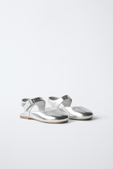 BALLERINES À BRIDES ARRIÈRE - Argent de Zara