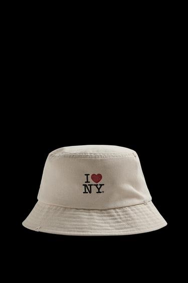 Zara I LOVE NEW YORK ® BUCKET HAT - Ecru - Image 0