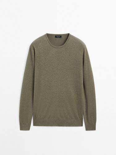 Jersey punto con algodón - Khaki de Zara