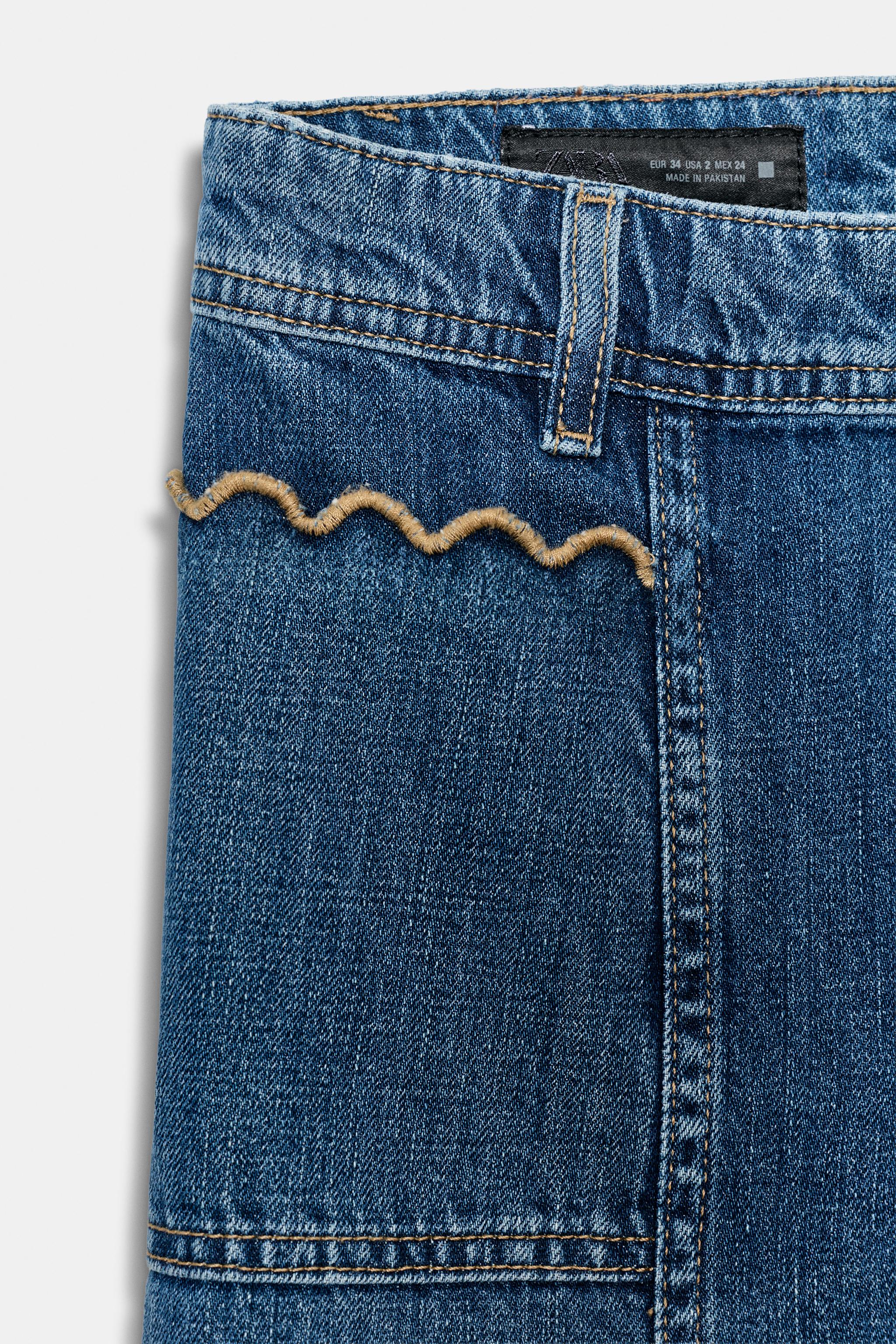 Z1975 CULOTTE HIGH WAIST TOPSTITCHED JEANS