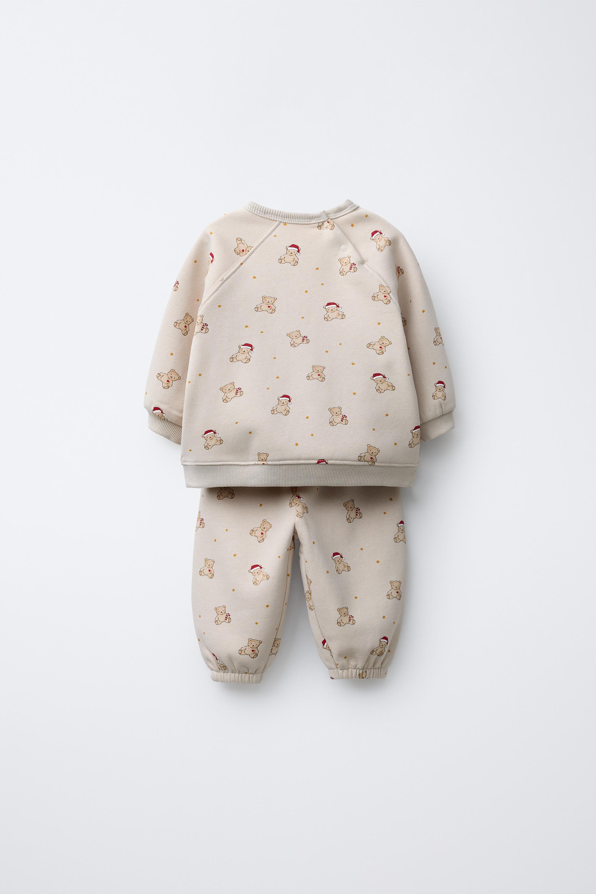 BEAR PRINT SWEATSHIRT AND JOGGER SET - Ecru | ZARA United States