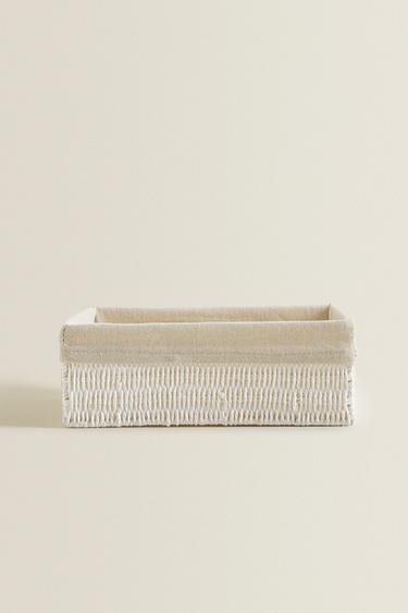 CORBEILLE RECTANGULAIRE TISSU INTÉRIEUR - Blanc de Zara - Image 2