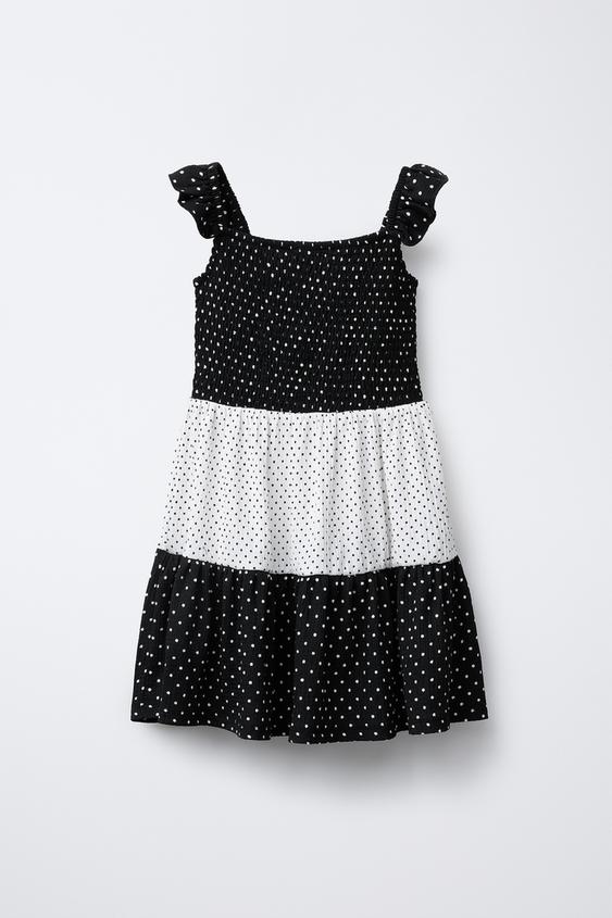 POLKA DOT PLEATED DRESS