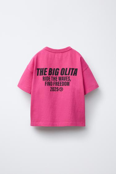LOGO PRINT T-SHIRT - Fuchsia by Zara - Image 1