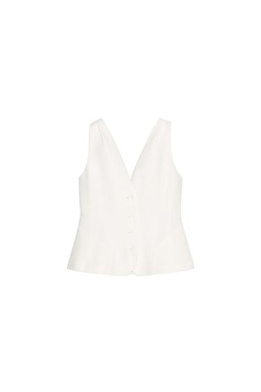 ZW COLLECTION LINEN BLEND VOLUME WAISTCOAT
