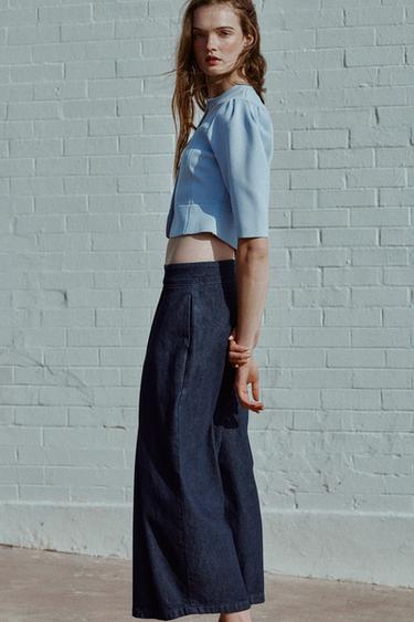 PUFF SLEEVE CARDIGAN - Pastel blue by Zara - Image 3