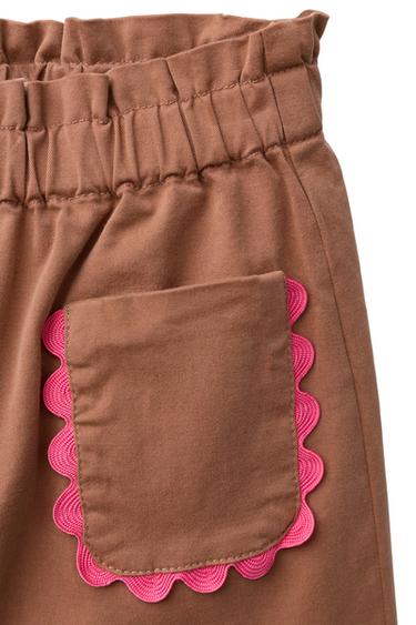 PANTALÓN CULOTTE ONDULINA - Tostado de Zara
