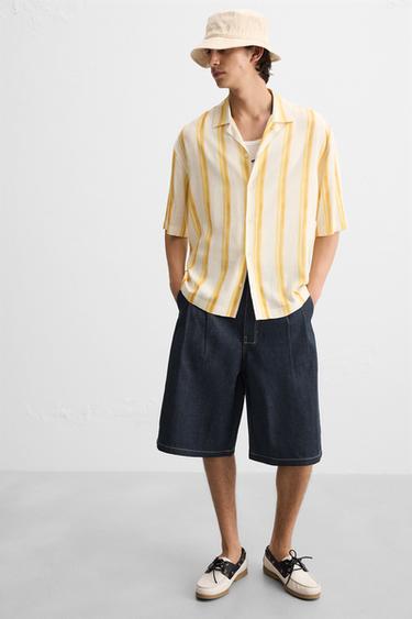 WIDE-FIT DENIM BERMUDA SHORTS - Indigo by Zara - Image 5