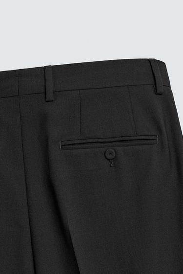 PANTALON REGULAR FIT À PLIS SMOKING - Noir de Zara - Image 7