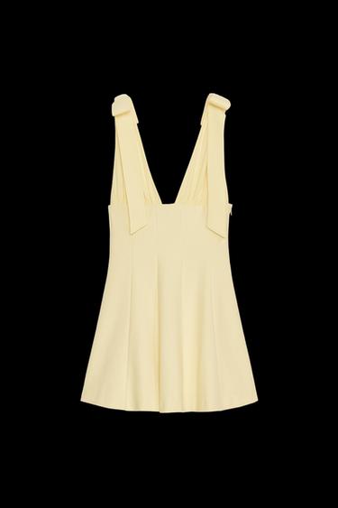 CONTRASTING SHORT DRESS WITH BOWS - Yellow by Zara - Image 0