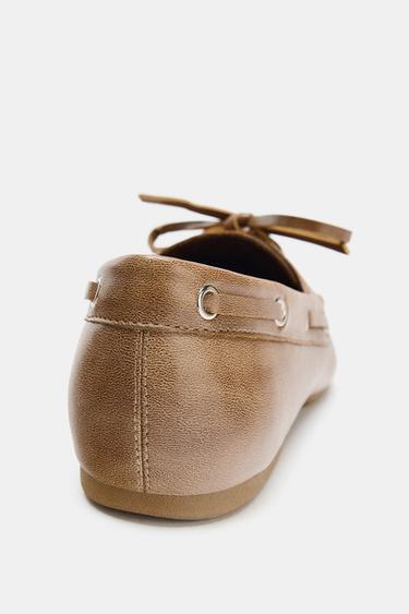 LACE-UP FLAT SHOES - Brown by Zara - Image 4