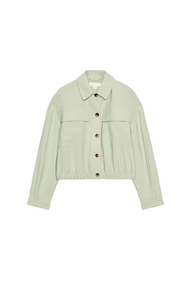 CHAQUETA CORTA BOLSILLOS SOLAPA - Khaki claro de Zara