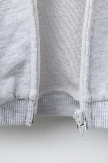 HOODIE WITH STAR PATCHES AND ANIMAL PRINT - Grey marl by Zara - Image 3