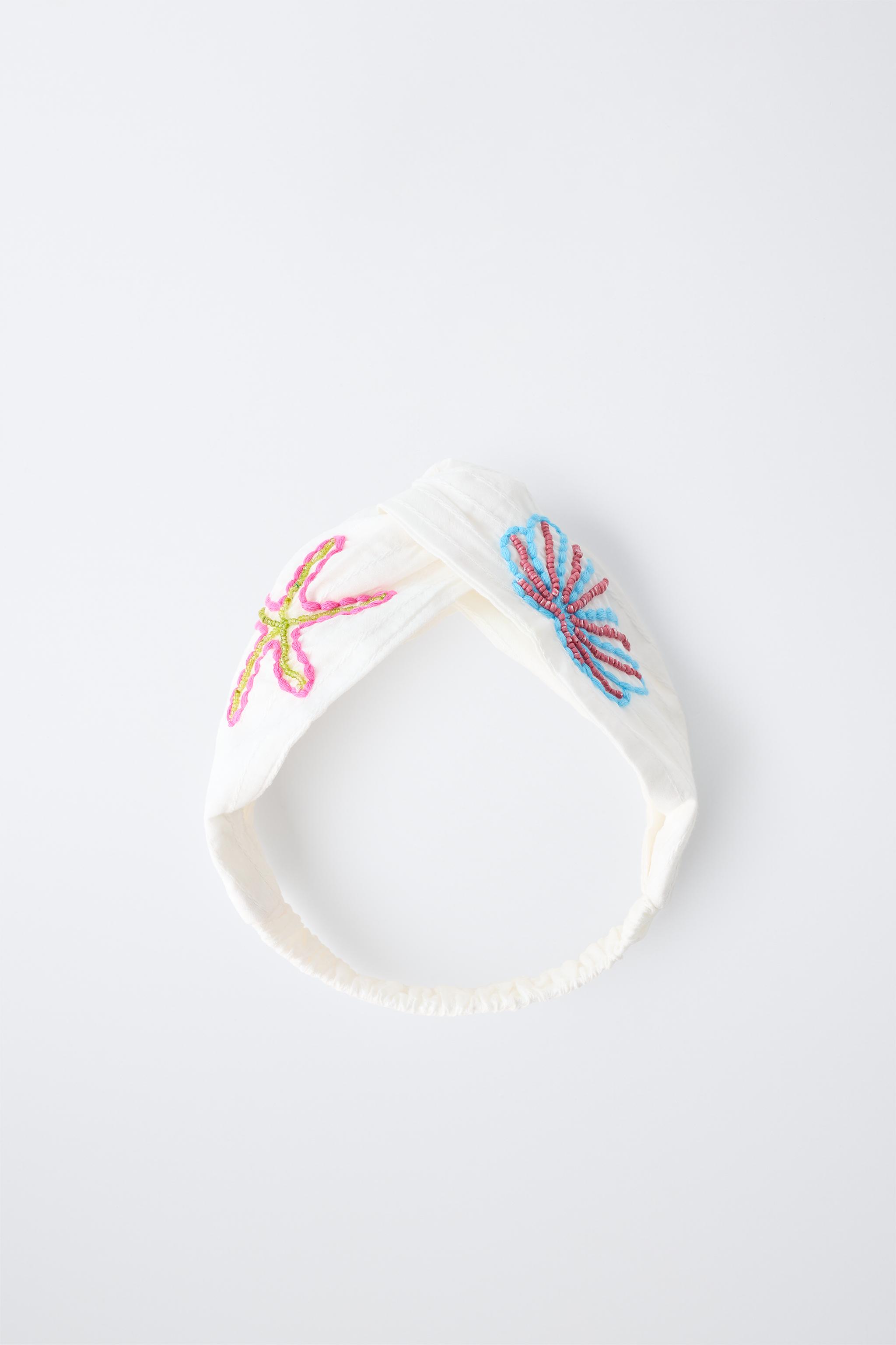 EMBROIDERED MARINE BEADED HEADBAND