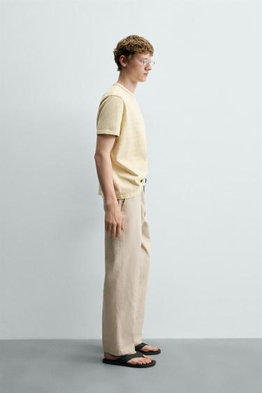 T-SHIRT RAYURES DÉLAVÉ - Jaune clair de Zara - Image 3