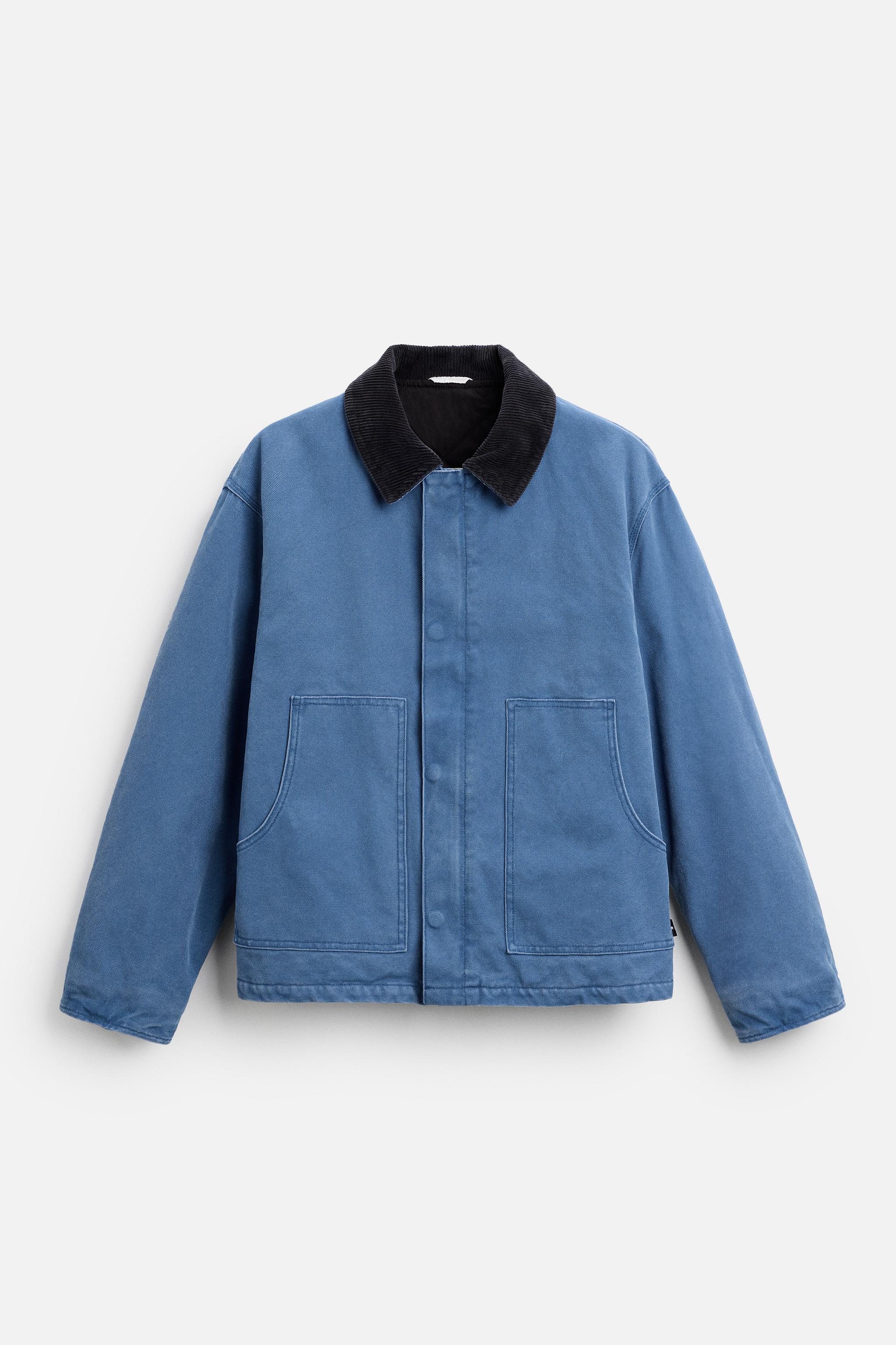 コンビカラー ジャケット - ウォッシュブルー | ZARA Japan / 日本