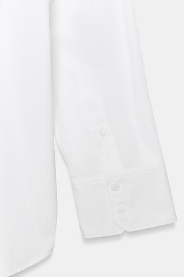 ZW COLLECTION POPLIN SHIRT - White by Zara - Image 8