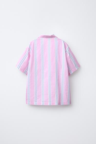 6-14 YEARS/ STRIPED SHIRT AND BERMUDA PYJAMAS - Pink by Zara - Image 2