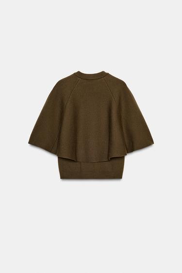 JERSEY PUNTO MANGA CAPA - kaki oscuro de Zara