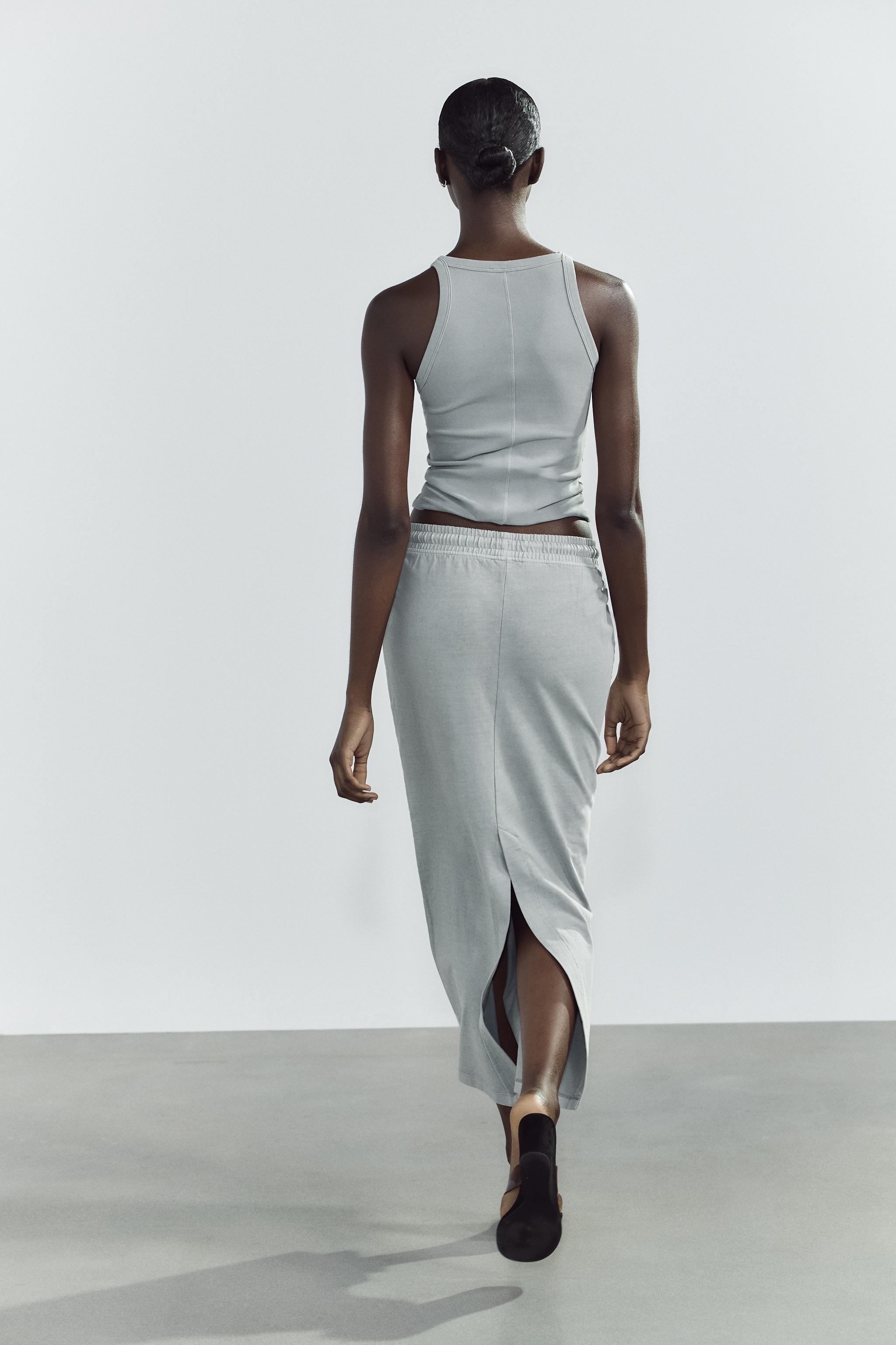 WASHED EFFECT MIDI SKIRT - Sand | ZARA United States