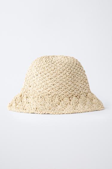 BONNET EFFET RAPHIA - Beige clair de Zara