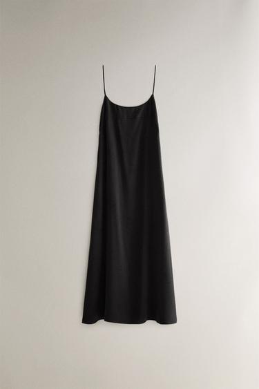 HEDVÁBNÁ NOČNÍ KOŠILE - Tmavě šedá od Zara