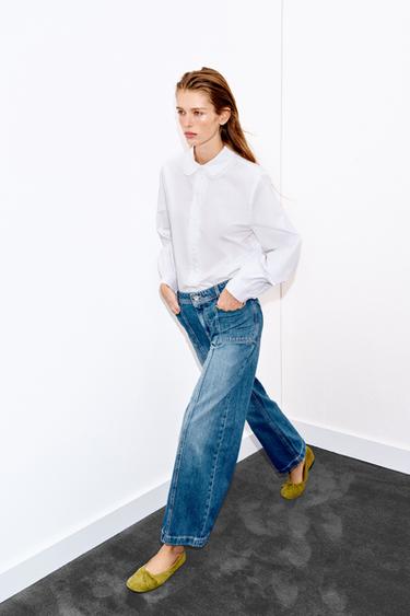 CHEMISE À COL CLAUDINE - Blanc de Zara - Image 2