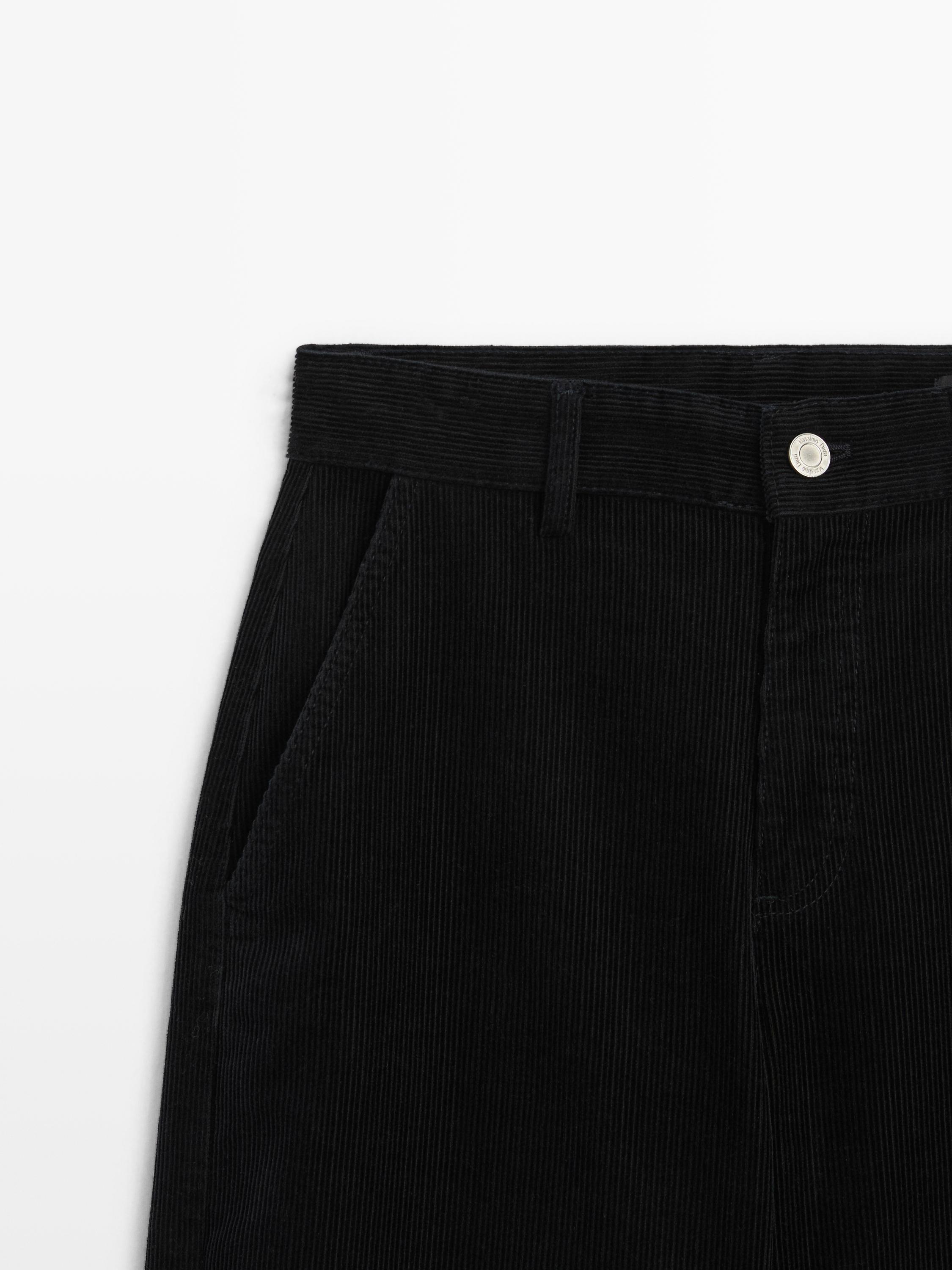 Barrel fit corduroy trousers