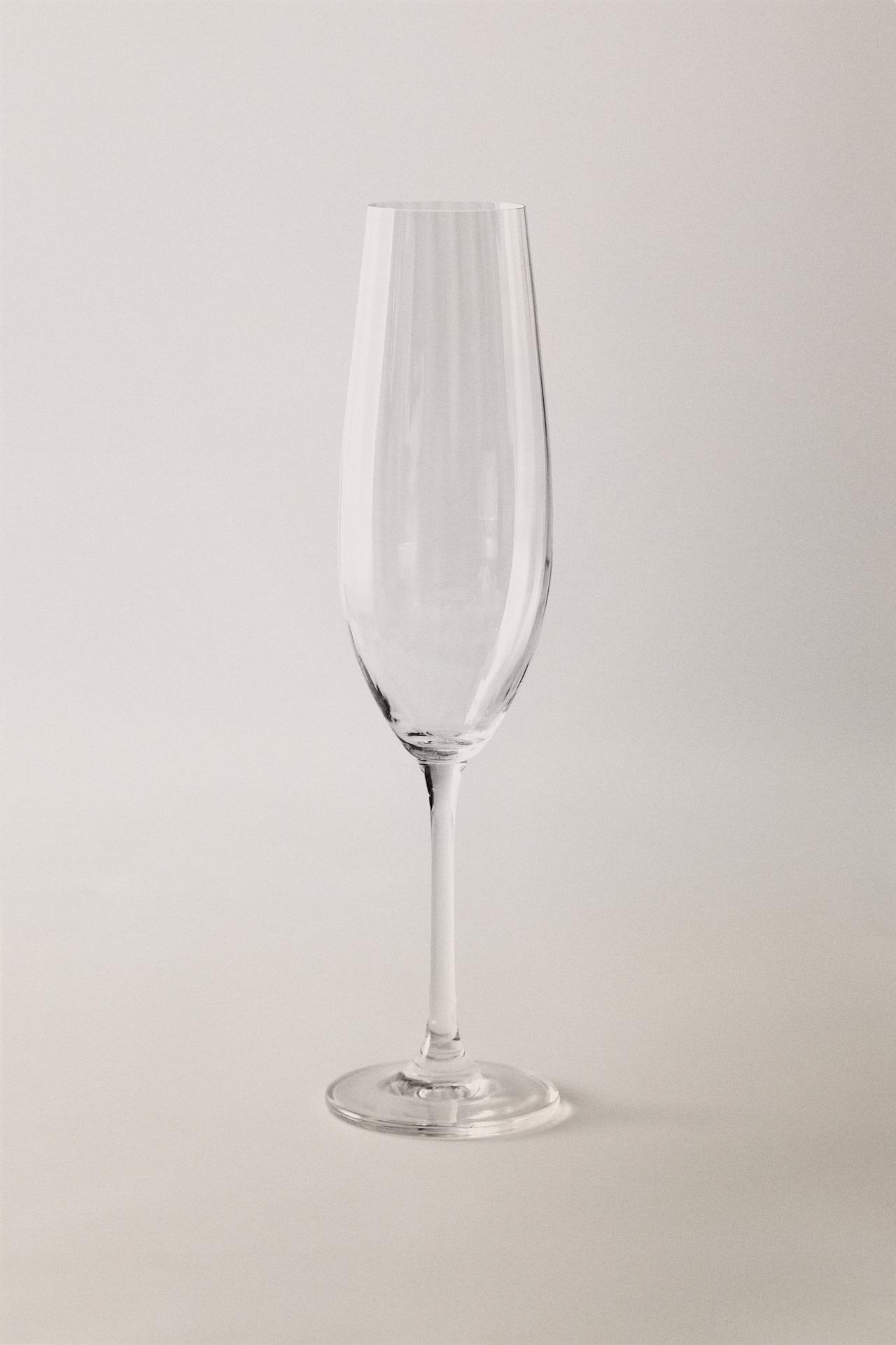 WAVE GLASS FLUTE GLASS — Transparent