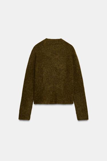 PULL AVEC LAINE ET ALPAGA - Kaki de Zara - Image 1