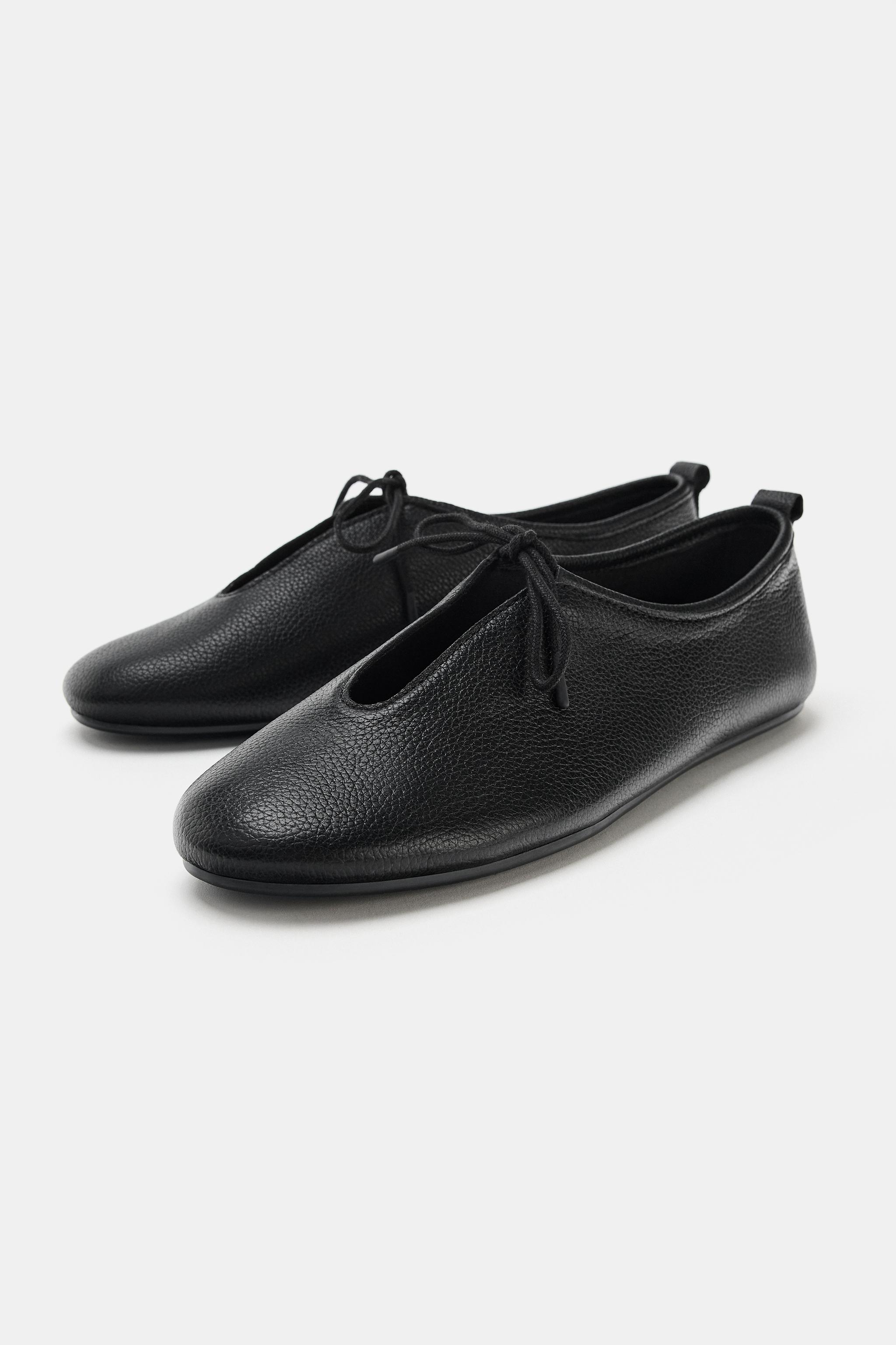Обувь Zara LEATHER BALLET FLATS — фото 3