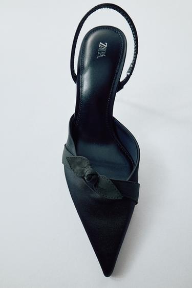 SATIN HIGH-HEEL SHOES - Black by Zara