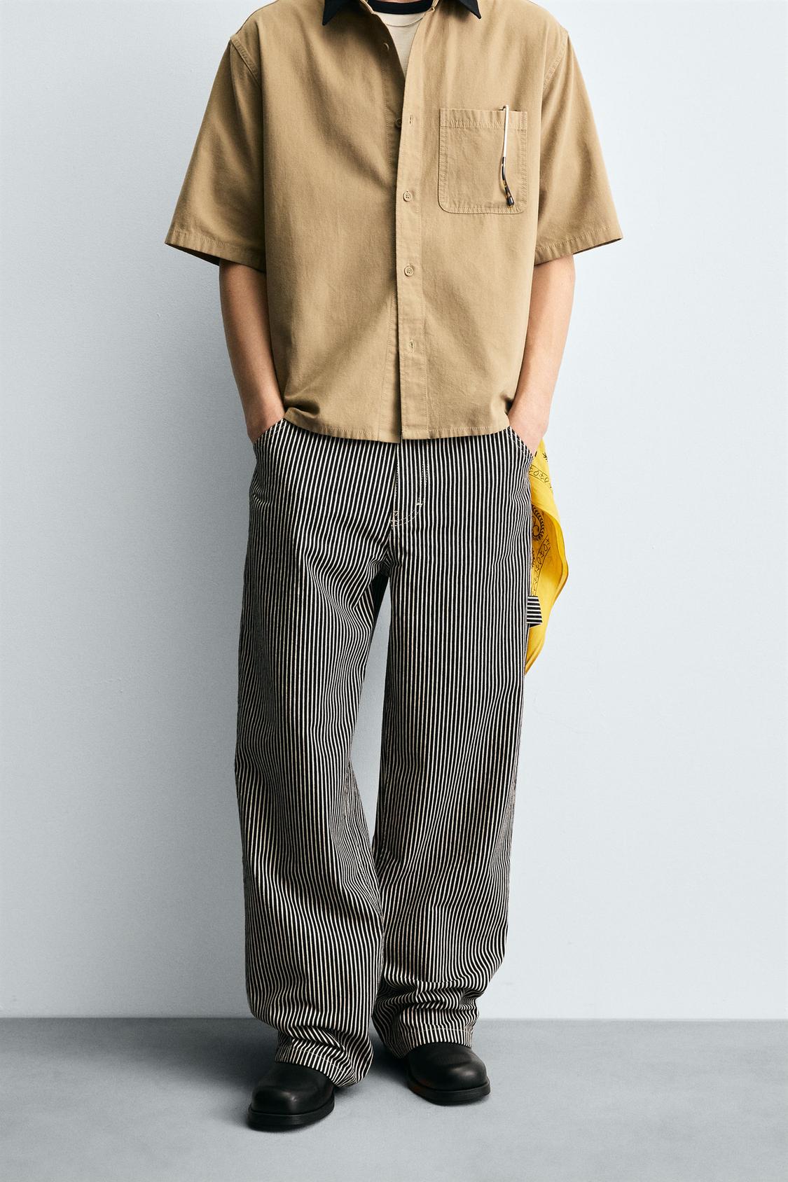 BAGGY FIT STRIPED CARPENTER TROUSERS
