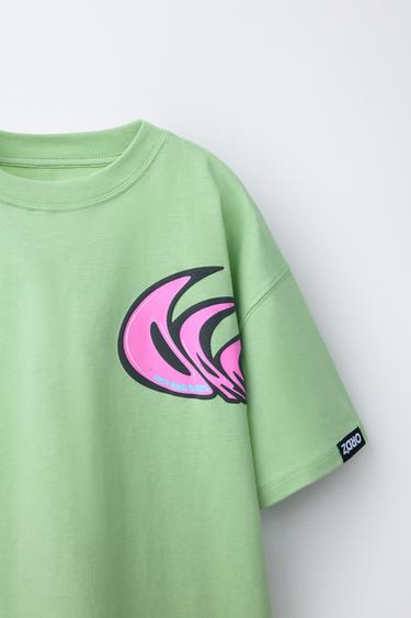 T-SHIRT IMPRIMÉ SURF - Vert de Zara - Image 2