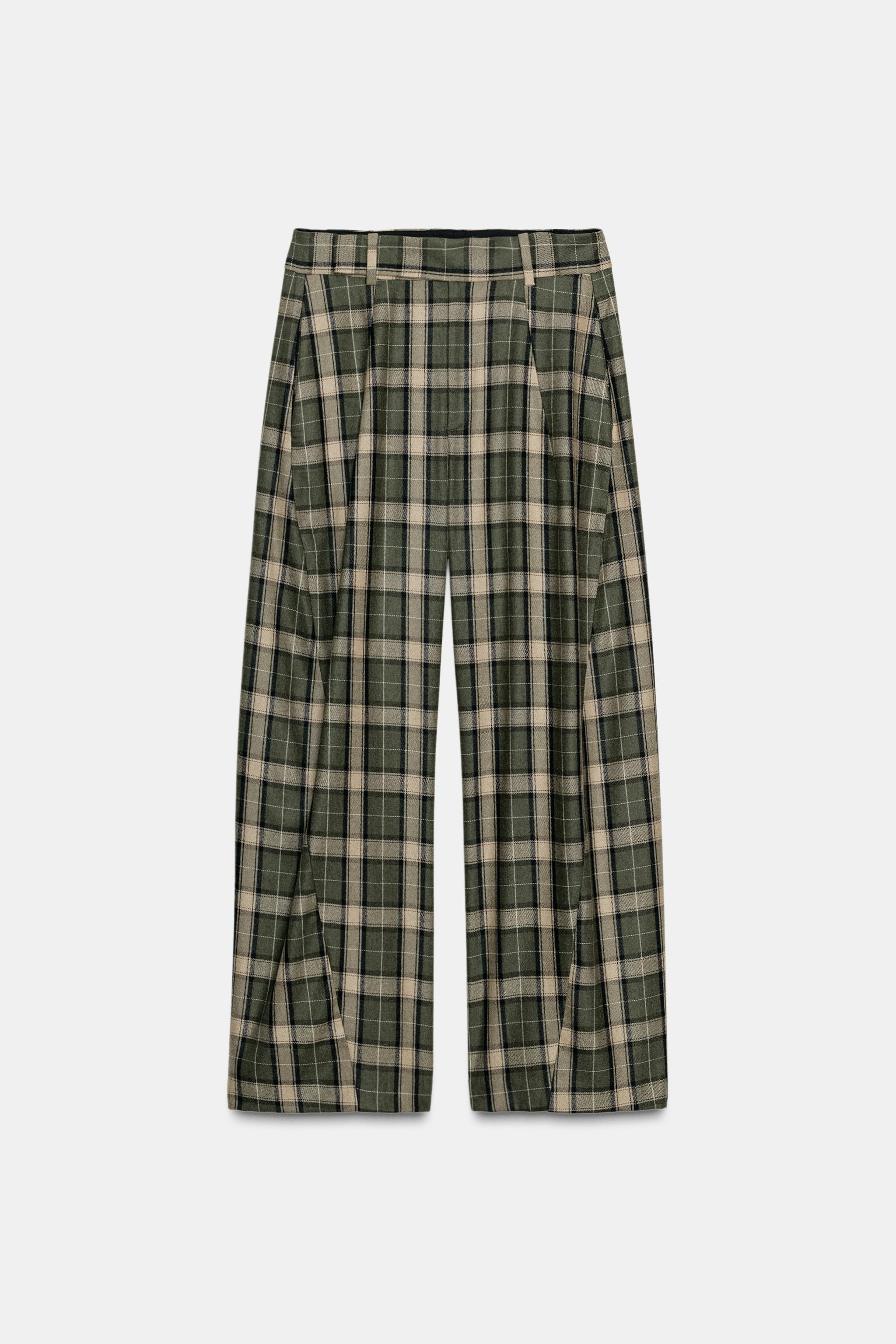 PLAID WOOL PANTS ZW COLLECTION