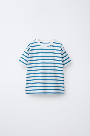 STRIPE PRINT T-SHIRT - Blue by Zara - Image 0