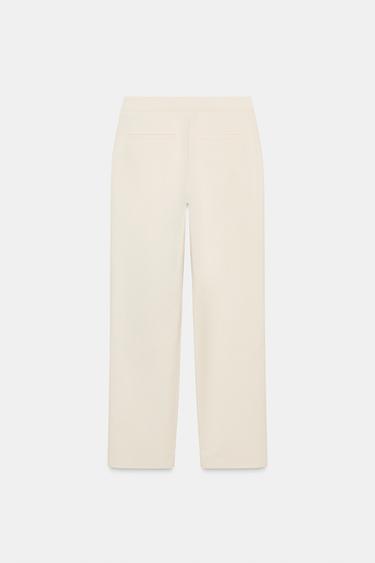 CARROT FIT TROUSERS WITH BUTTON WAIST - Ecru by Zara - Image 7