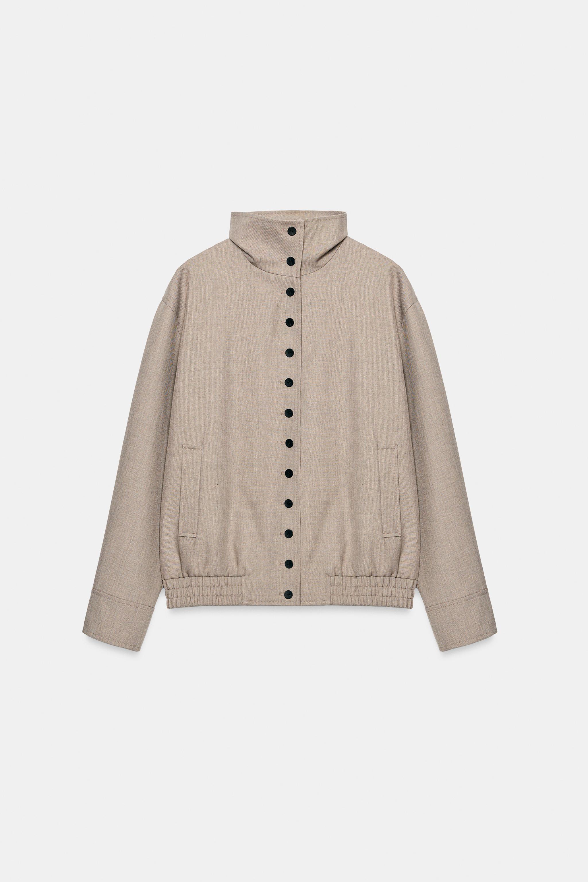 ZW COLLECTION WOOL BLEND JACKET - Light grey | ZARA Turkey