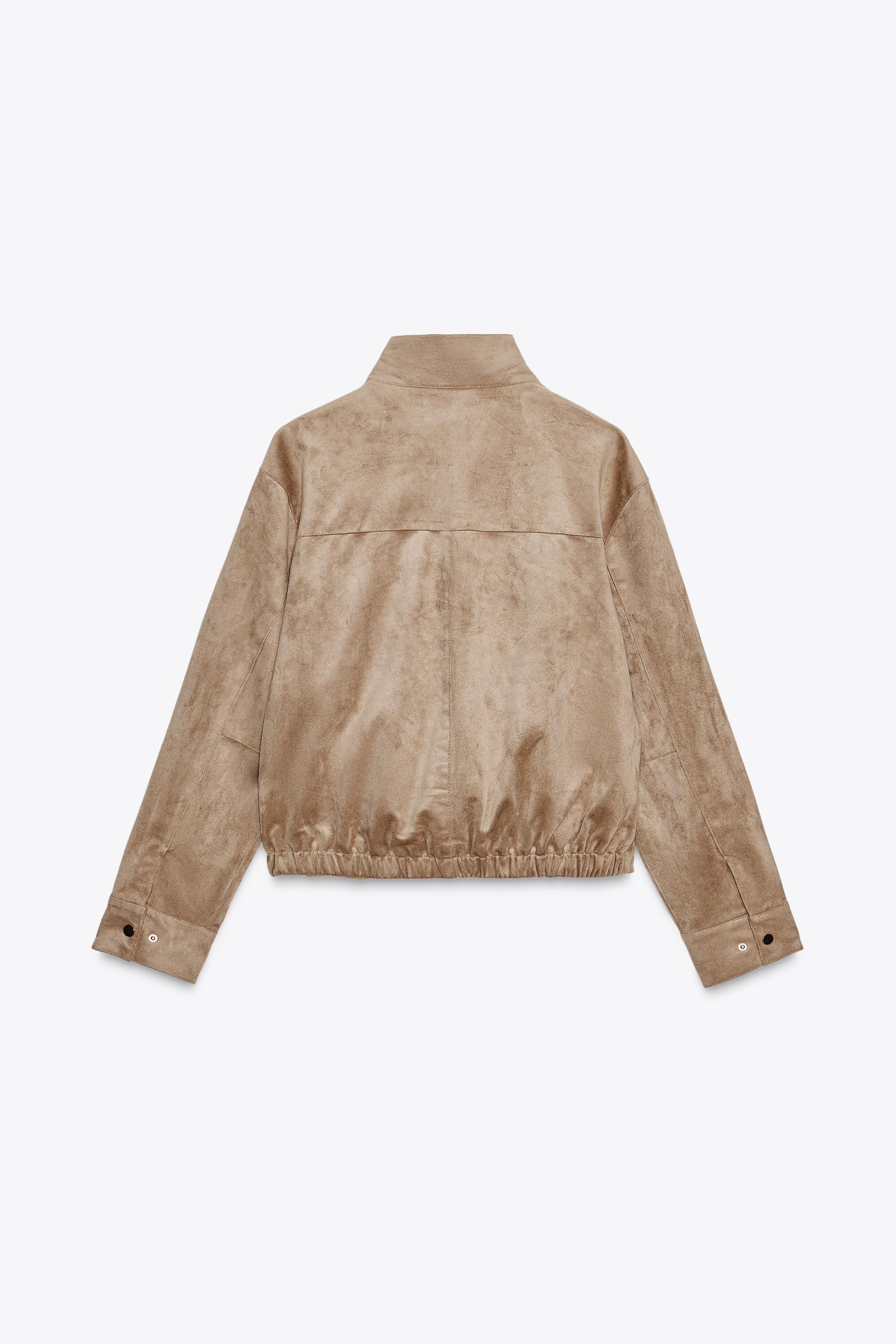FAUX SUEDE JACKET - camel | ZARA Thailand