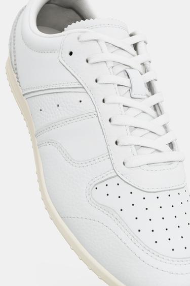 LEATHER TRAINERS - White by Zara - Image 0