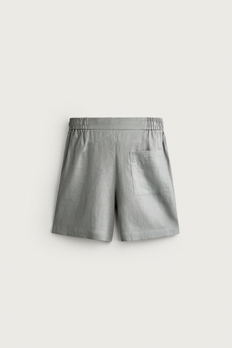 PANTALONES CORTOS BERMUDA RELAJADOS 100% LINO 8