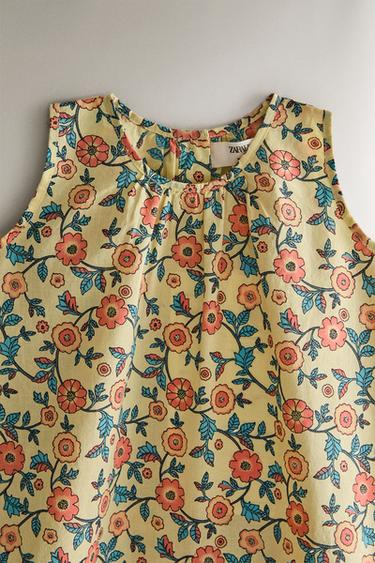 FLORAL BABY ROMPER - Lime by Zara - Image 1