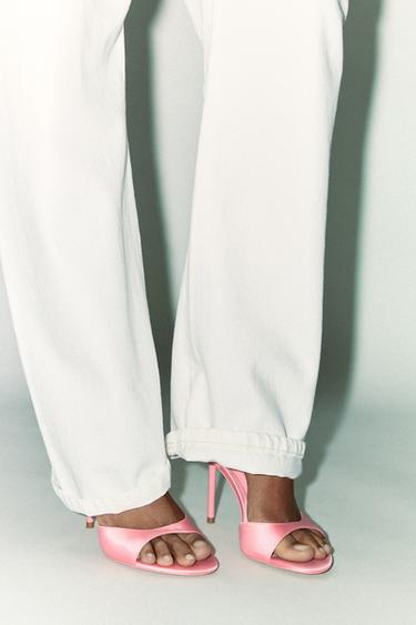 SATIN STILETTO HEEL SANDALS - Pink by Zara - Image 1
